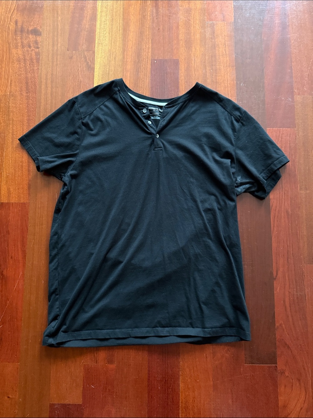 Kenneth Cole New York Black Short-Sleeve Henley
